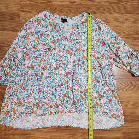 Jones New York Linen Blend Floral Blouse 3x - Picture 8 of 11